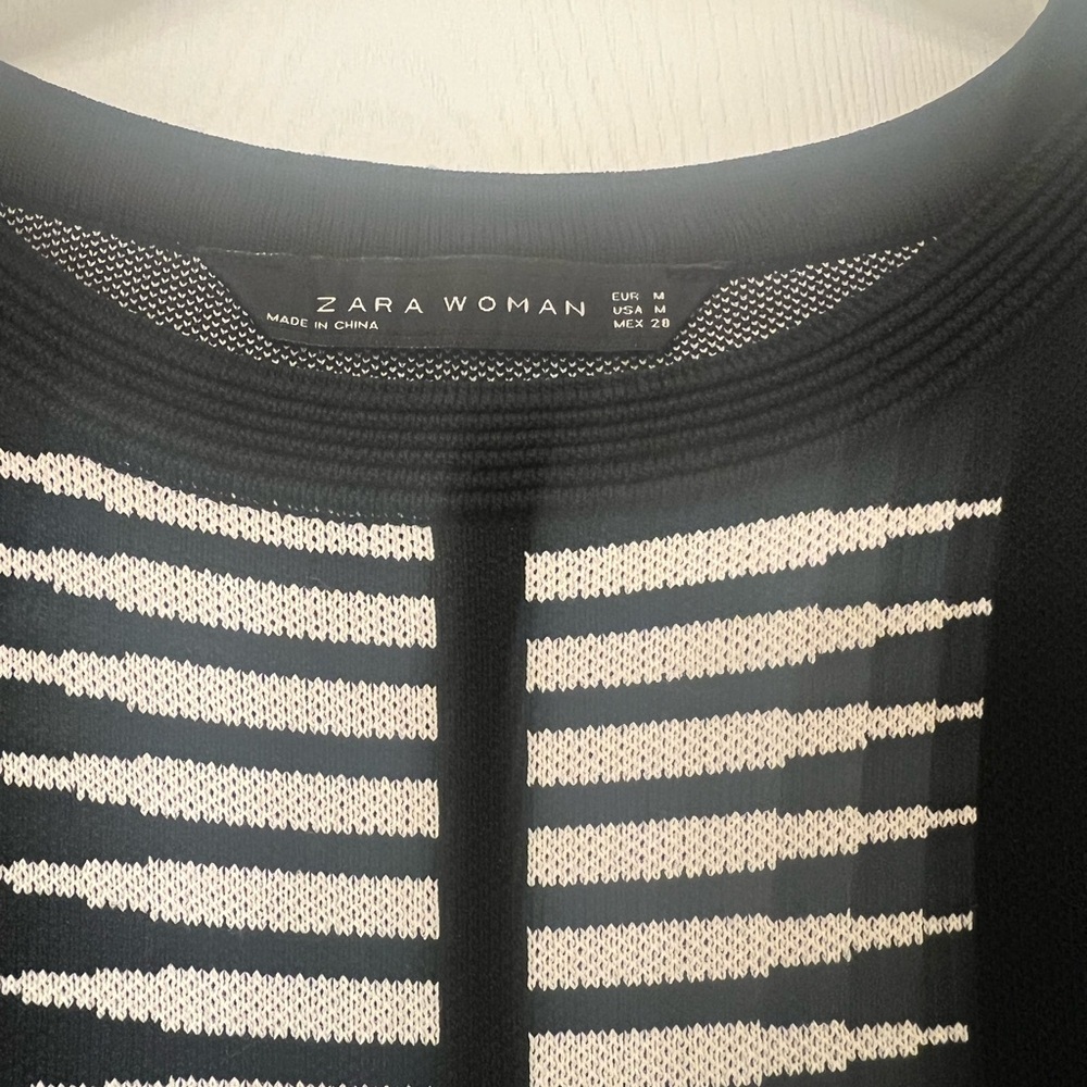 Zara Black and White Striped Midi Dress - Picture 6 of 10